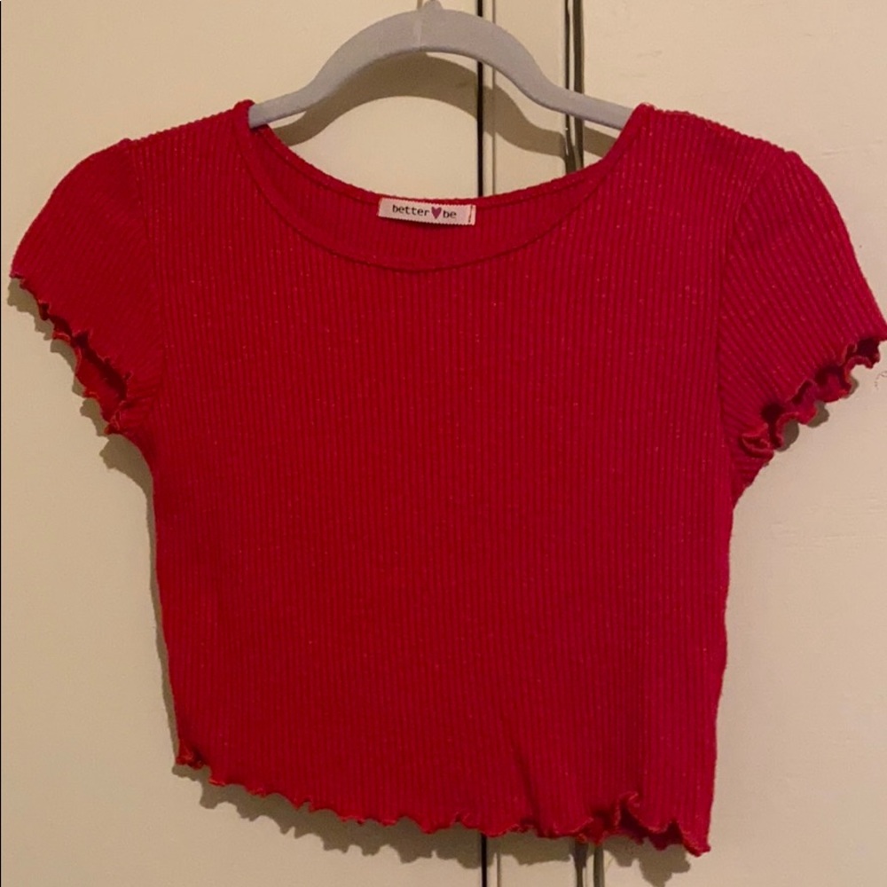 Red crop top